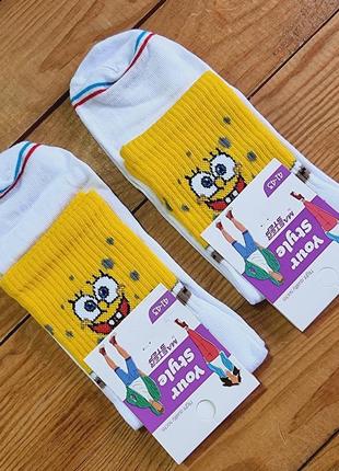 Шкарпетка молодіжна "gubka bob", розмір 41-43, колір білий