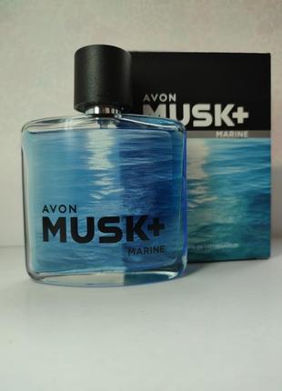 Avon musk+ marine 75 мл туалетна вода для чоловіків
