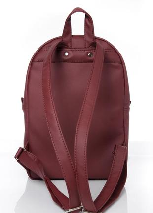 Рюкзак бордовый городской  кожаный эко стильный7 фото