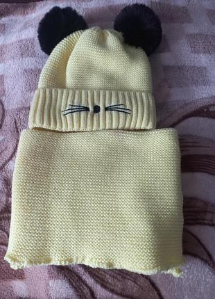 Набор шапка и хомут дня девочки 4 рои8