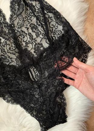Сексуальное кружевное боди в черном цвете / эротическое белье на невысокую девушку5 фото