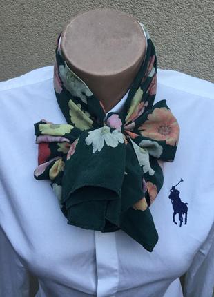 Шелковый шарф,платок,косынка в цветочный принт,1 фото