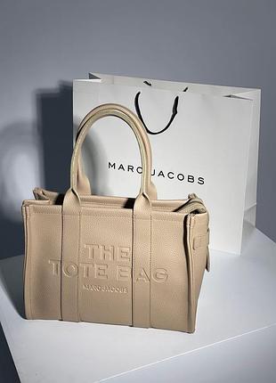 Marc jacobs medium tote bag beige leather 2