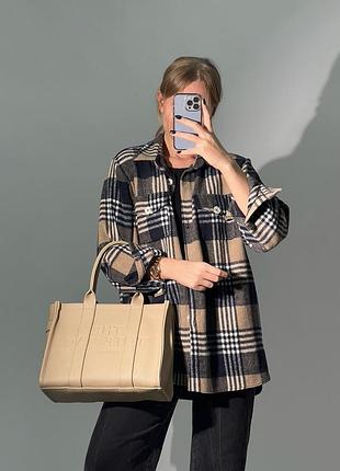Marc jacobs medium tote bag beige leather 6