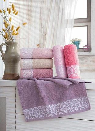 Махровое полотенце "yelpaze" 50*90 см sweet  dreavs, 6 шт./уп.,турция