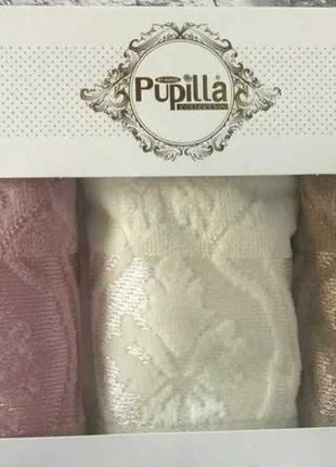 Набор велюровых полотенец в подарочной упаковке 30*50 см(100 % хлопок) puppila, турция 7025