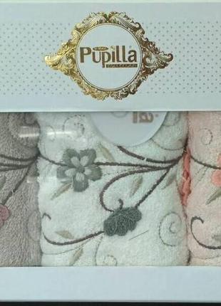 Набор полотенец в подарочной упаковке 3d цветочек, 30*50 см (100 % бамбук) puppila, турция 7030