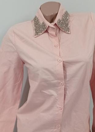 Сорочка жіноча з прикрашеним коміром1 фото