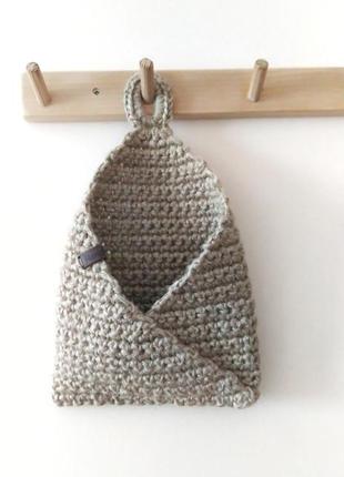 Підвісна кишеня -кошик з джуту2 фото