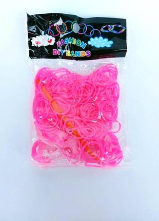 Резинки для плетения браслетов розовые 200шт