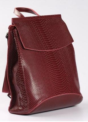 Женский кожаный рюкзак с принцем змеи4 фото
