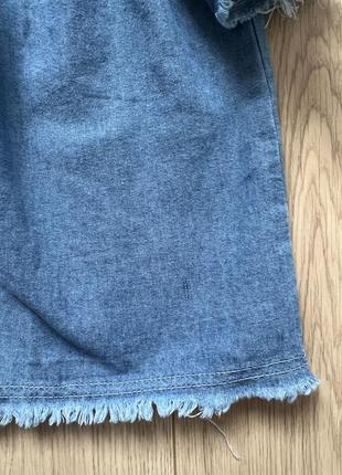 Денім джинсова блуза з відкритими плечима boohoo7 фото
