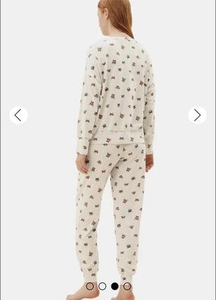 Хлопковая фирменная пижама marks &amp; spencer с принтом "котик и собака"3 фото