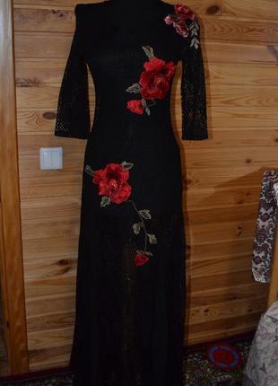 Шик! кружевное великолепное платье boohoo от магазина asos! вышивка в цветы!3 фото