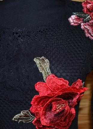 Шик! кружевное великолепное платье boohoo от магазина asos! вышивка в цветы!5 фото