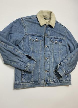 Джинсовая куртка, джинсовка на меху, шерпа h&m