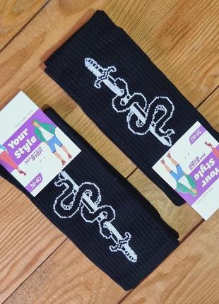 Носок молодіжний "меч", розмір 38-40, колір чорний