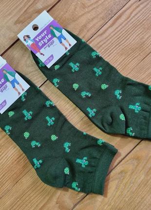 Шкарпетки молодіжні "кактус", розмір 37-39, колір хакі