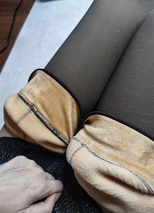 Колготи теплі на флісі колготки імітація капронок зима весна