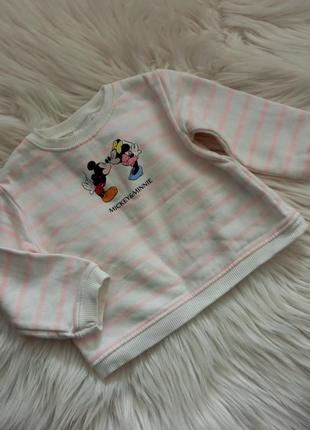 Свитшот zara для девочки кофта минные микки маус десней disney baby mickey minnie,