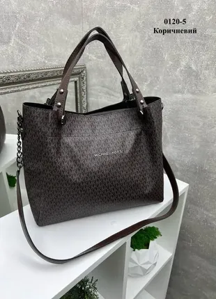 Коричнева — michael kors — велика, стильна та містка сумка, легко вміщує формат а4