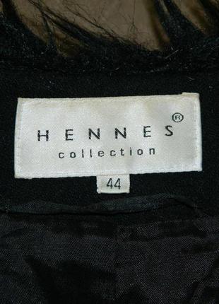 Пальто женское чёрное с мехом размер 42-44 hennes.6 фото