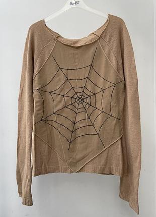 Бежевый лонгслив сетка cobweb italy ( marithe francois girbaud, miss sixty, custo barcelona, save the queen )