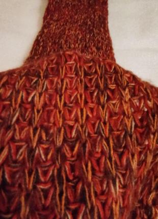 Теплый вязаный длинный шарф3 фото