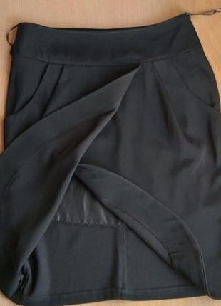 Деловая юбка на запах с кармашками5 фото