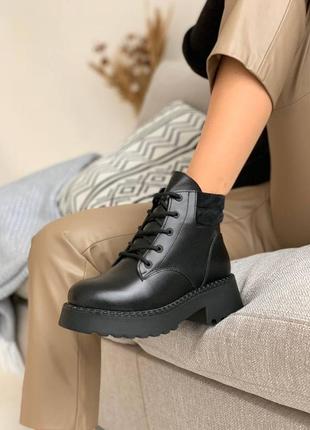 Шкіряні демісезонні черевики на шнурівці з натуральної шкіри кожаные демисезонные ботинки на шнуровке натуральная кожа1 фото