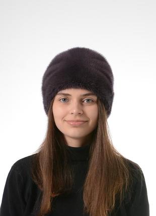 Жіноча зимова тепла норкова шапка - кубанка2 фото