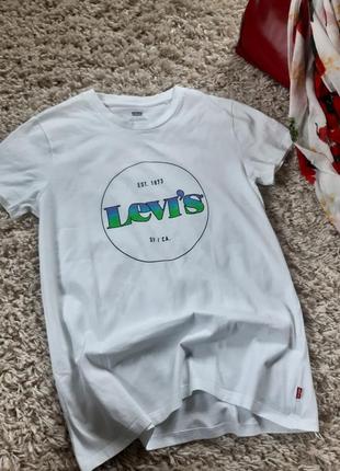 Базовая белая футболка от levi's,  p. s-m3 фото