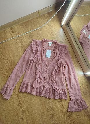 Блуза в рюши, рубашка с рюшами h&amp;m