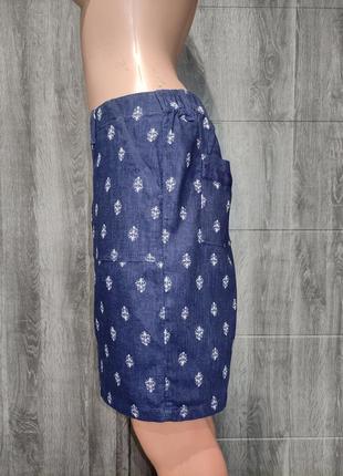 Классная льняная юбка с карманами пот-41-48 см5 фото