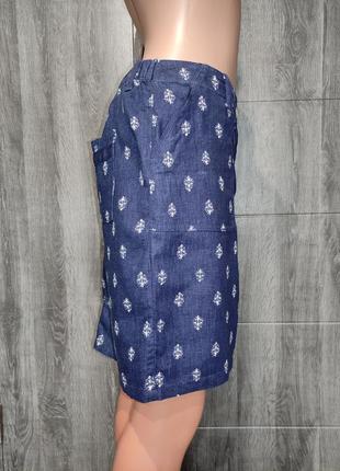 Классная льняная юбка с карманами пот-41-48 см3 фото