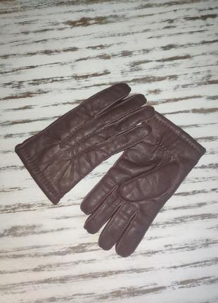 Натуральні чоловічі шкіряні рукавички на овчині