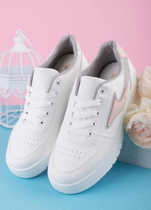Стильные белые кроссовки кеды криперы модные кроссы