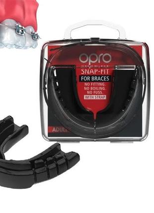 Капа боксерська opro snap-fit for braces black (art.002318001)1 фото