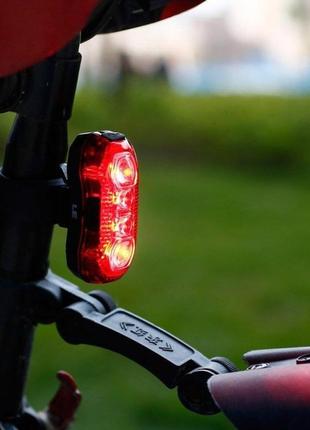 Задняя вело фара, стоп - сигнал, зарядка от usb huibo bl-203