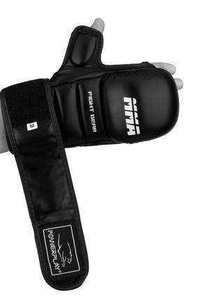 Перчатки для mma тренировочные powerplay черные xs3 фото