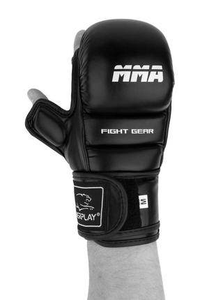 Перчатки для mma тренировочные powerplay черные xs4 фото