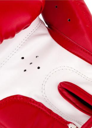 Перчатки боксерские тренировочные из эко-кожи powerplay 3004 jr красно-белые 8 унций5 фото