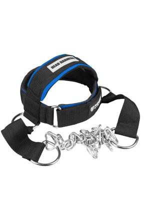 Тяга для шеи для кроссфита power system head harness black/blue
