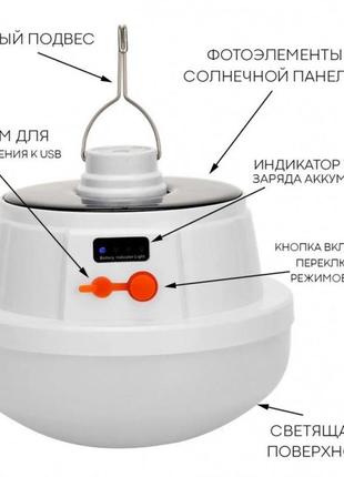 Ліхтар кемпінговий підвісний багатофункціональний 5 режимів роботи 2026