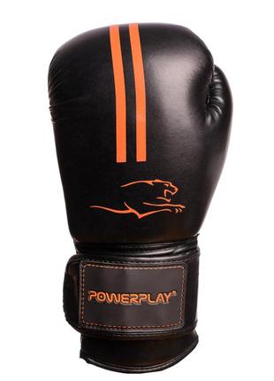 Боксерские перчатки для тренировок powerplay черно-оранжевый 8 унций3 фото