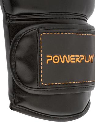 Боксерские перчатки для тренировок powerplay черно-оранжевый 8 унций8 фото