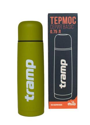 Термос tramp basic 0,75 л, оливковый походный туристический питьевой для чая