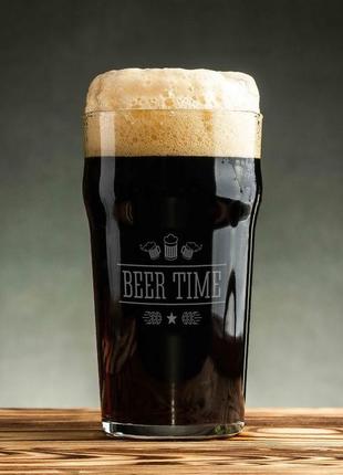 Бокал для пива "beer time" оригинальные пивные кружки оригинальные пивные бокалы прикольные подарки для мужчин2 фото