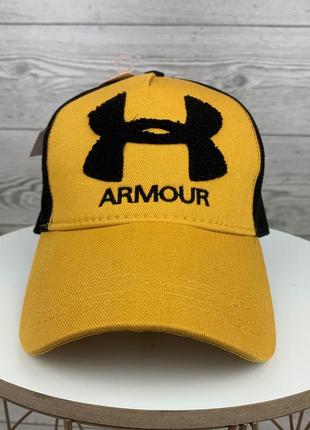 Чоловіча бейсболка armour з сіткою брендовий жовта кепка легка2 фото