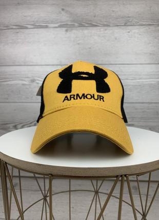 Чоловіча бейсболка armour з сіткою брендовий жовта кепка легка4 фото